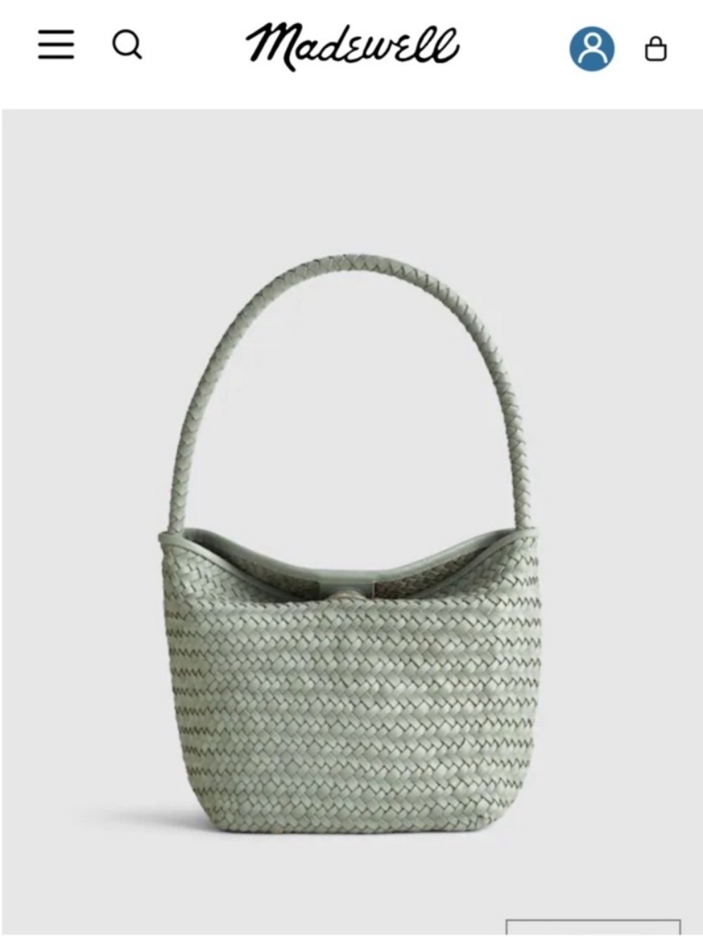 New • Madewell The Signature Woven Shoulder bag in cloudy sky ☁️
